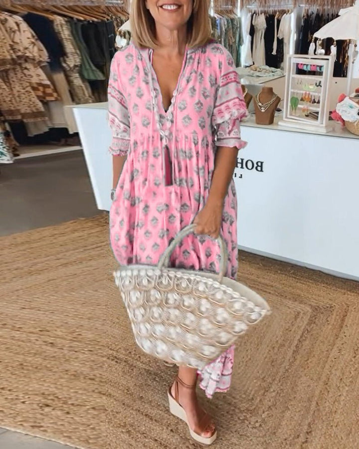 Mana Floral V-Neck Dress