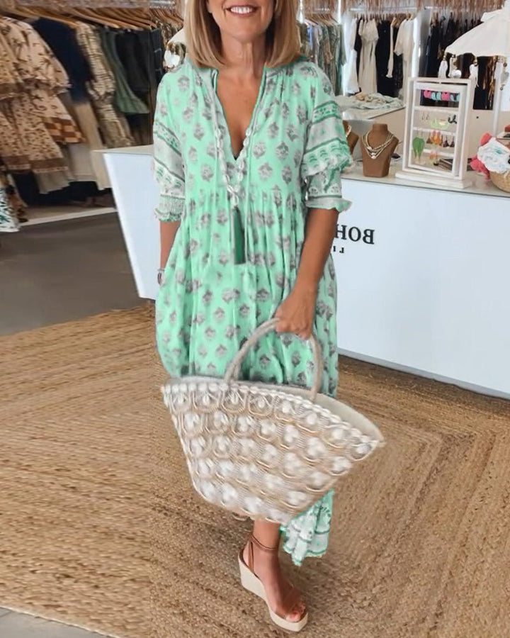 Mana Floral V-Neck Dress