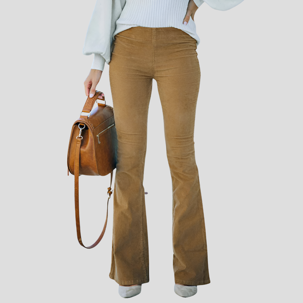 Women’s High-Waist Vintage Corduroy Flare Pants