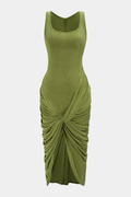 Amara Ruched Twist Midi Dress