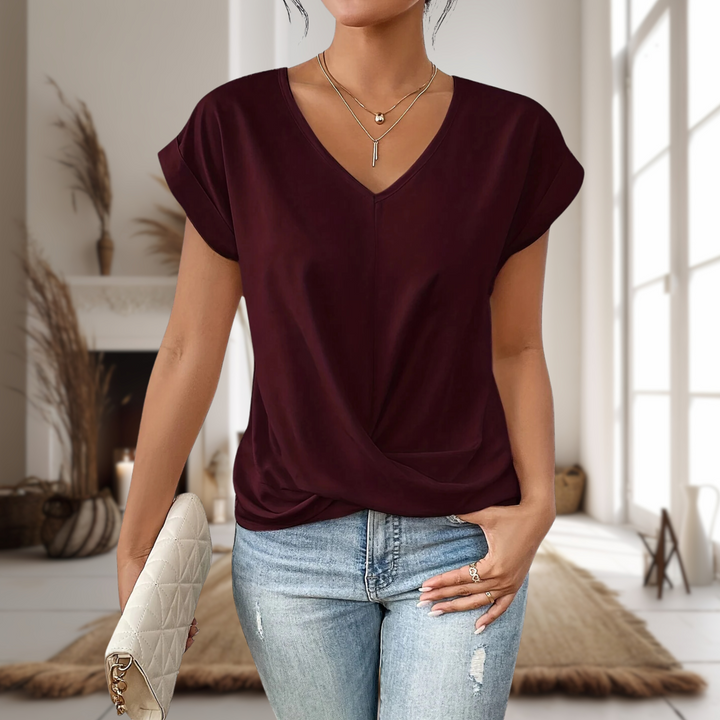 Calina Sweetheart V Neck T Shirt