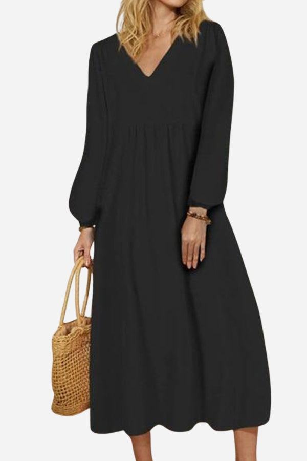 Autumn Smocked Midi Dress