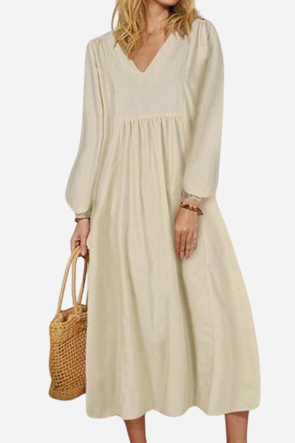 Autumn Smocked Midi Dress