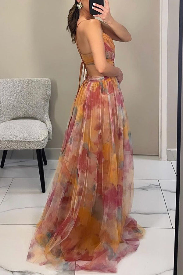 Cindy Beautiful Floral Print Maxi Dress