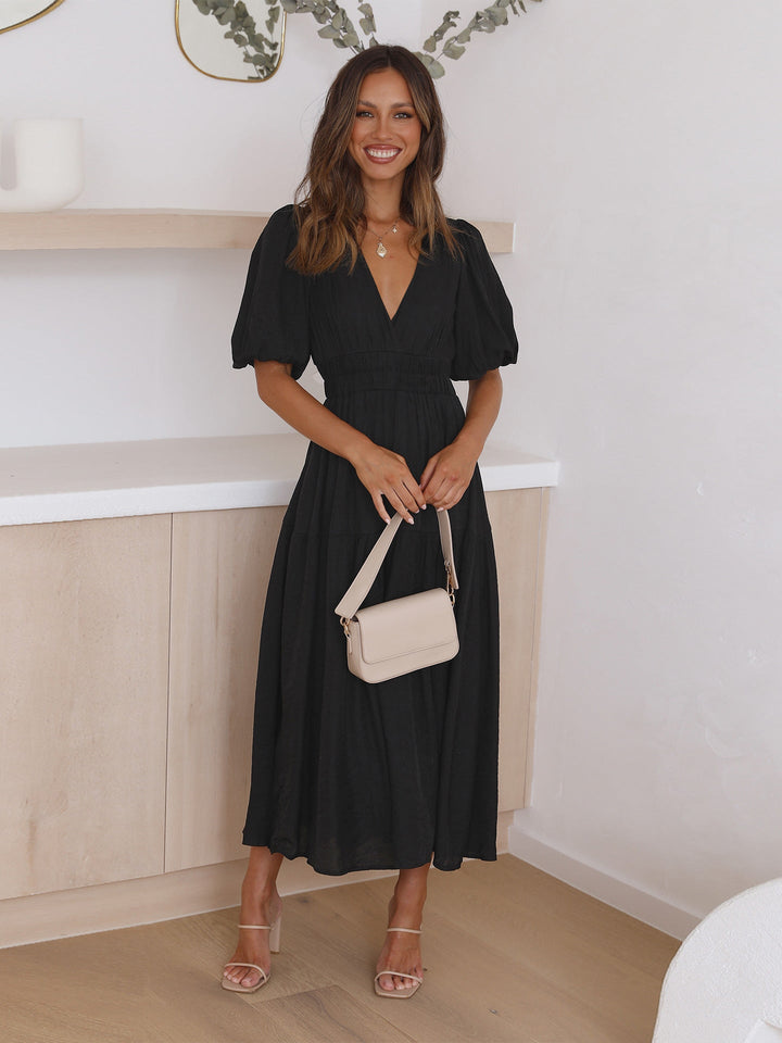 Noelle Puff Midi Dress