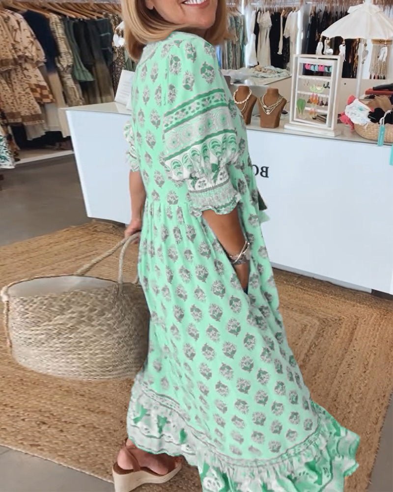 Mana Floral V-Neck Dress