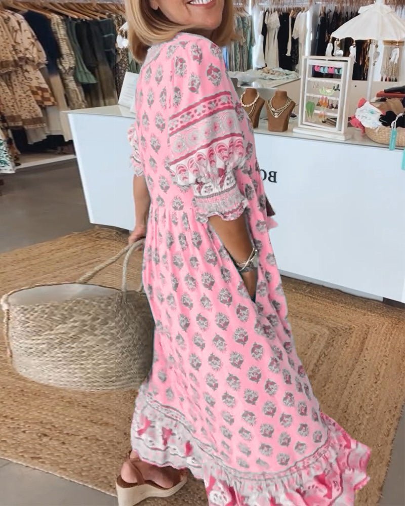 Mana Floral V-Neck Dress