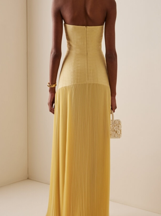 Sage Pleated Maxi Dress