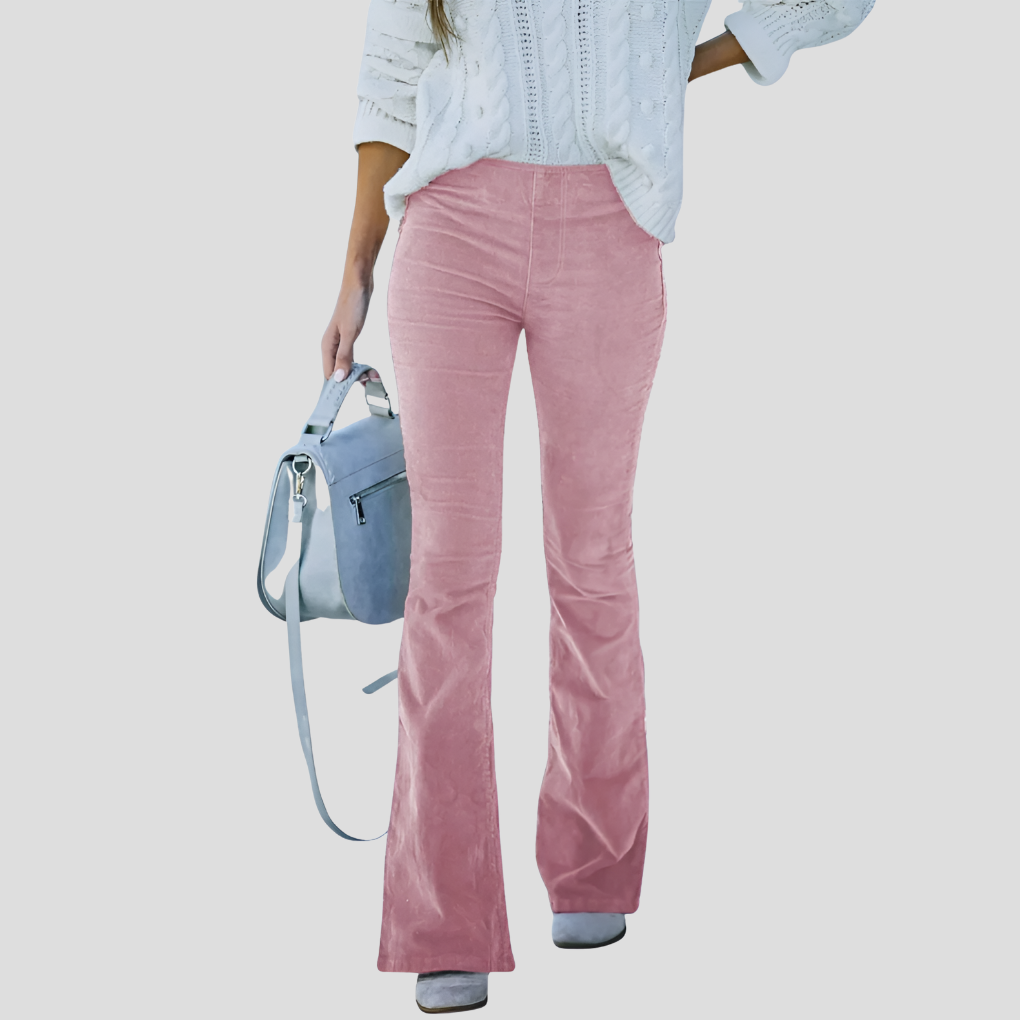Women’s High-Waist Vintage Corduroy Flare Pants