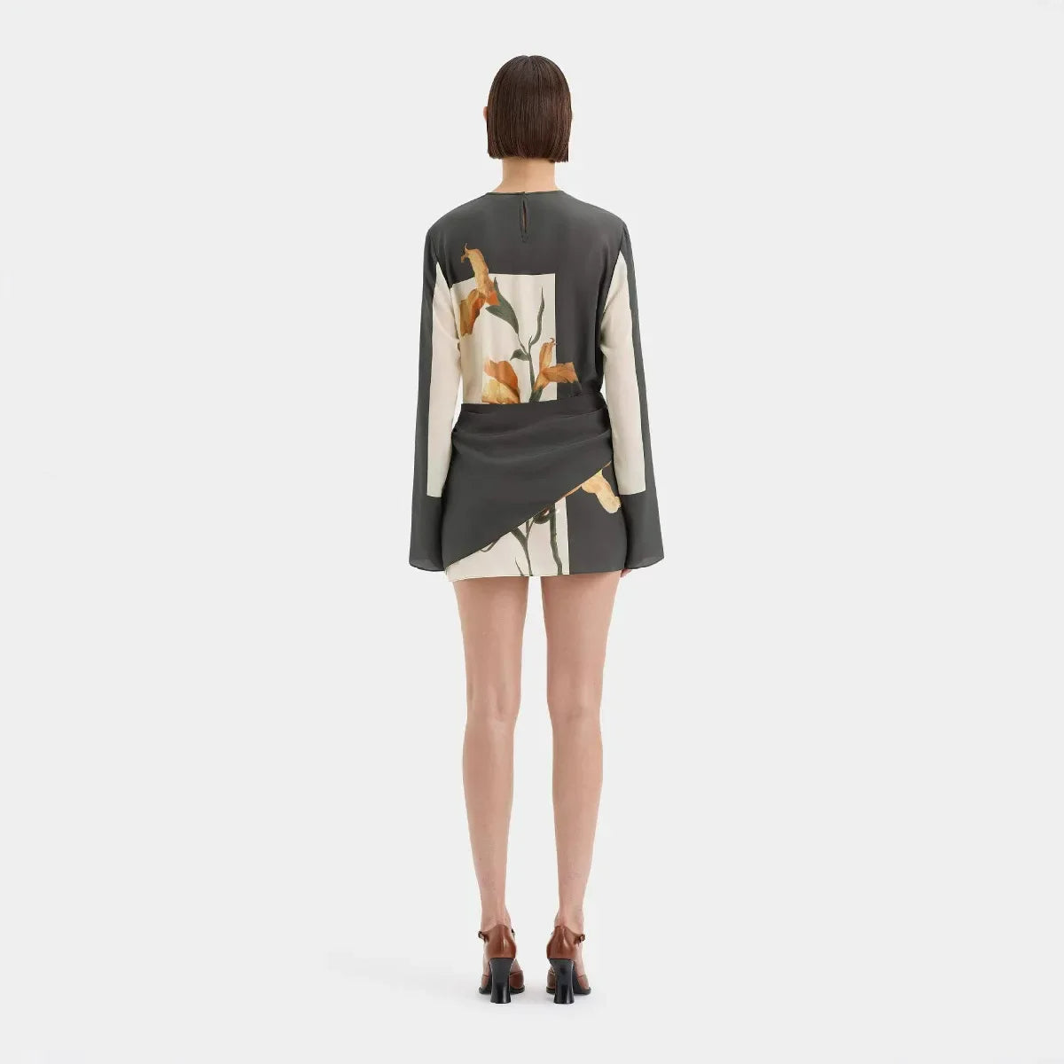 Constance Floral Twist Cocktail Mini Dress