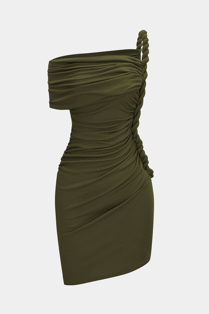 Seraphina Ruched Twist Knot Mini Dress