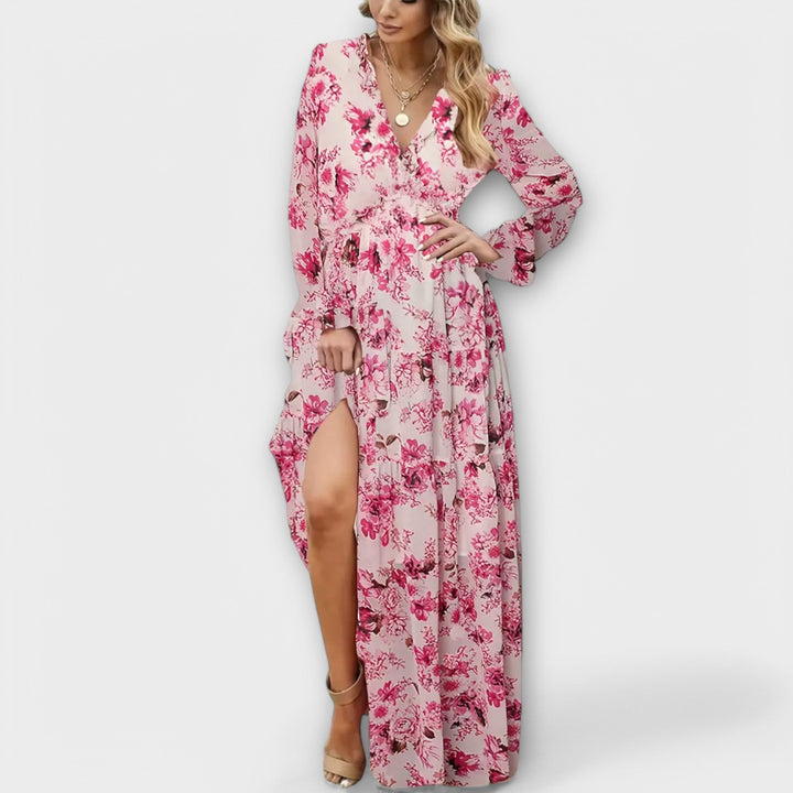 Wilma Floral V-Neck Maxi Dress