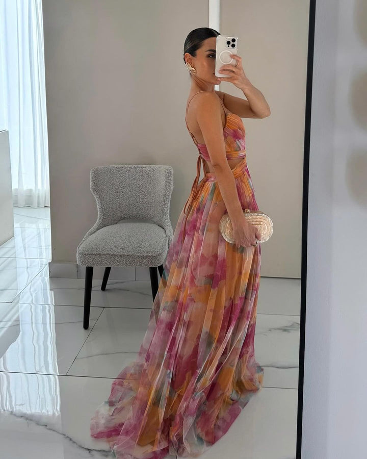 Cindy Beautiful Floral Print Maxi Dress