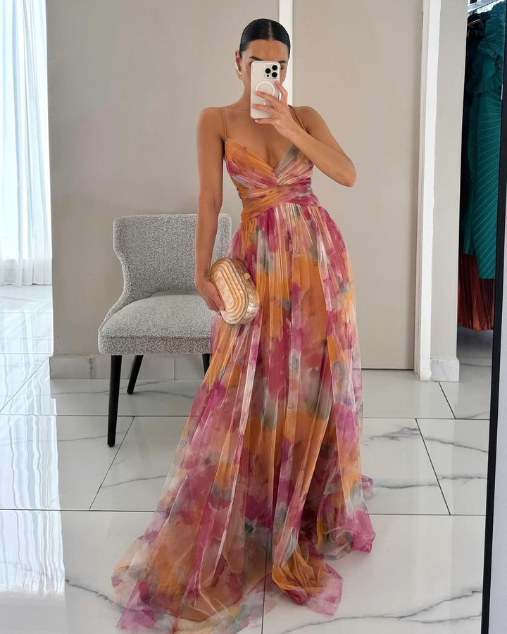 Cindy Beautiful Floral Print Maxi Dress