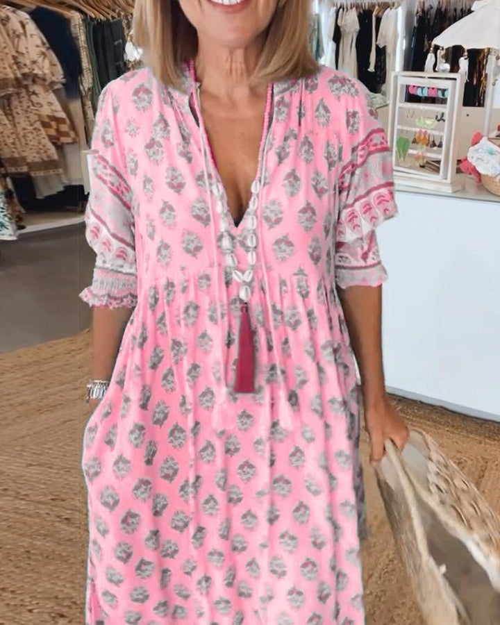 Mana Floral V-Neck Dress