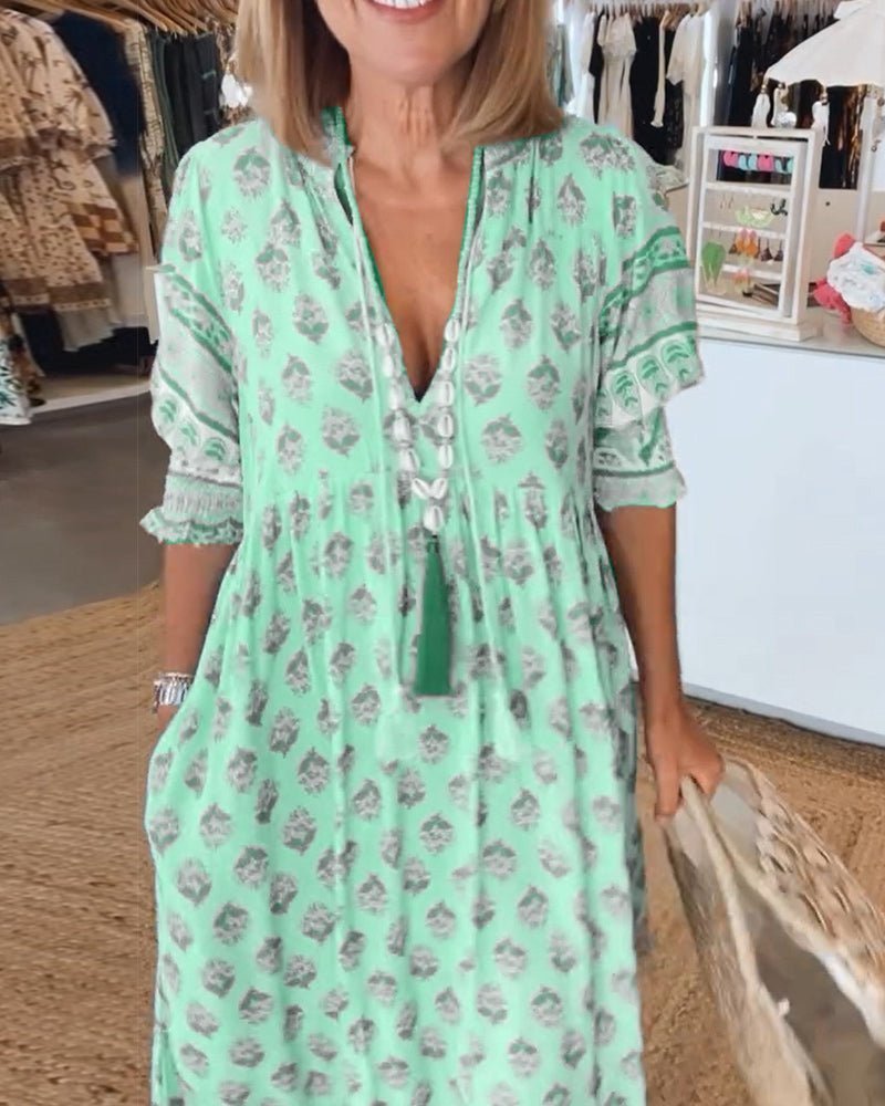 Mana Floral V-Neck Dress