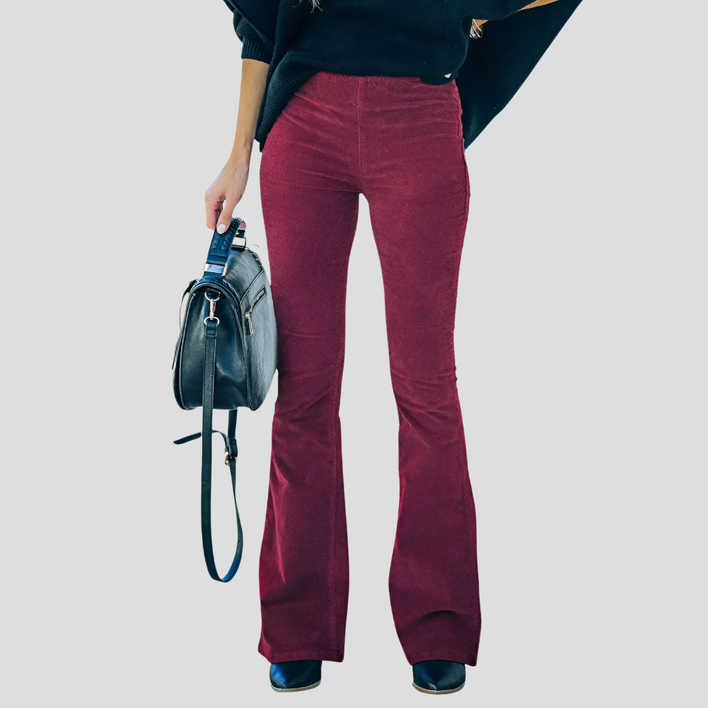 Women’s High-Waist Vintage Corduroy Flare Pants