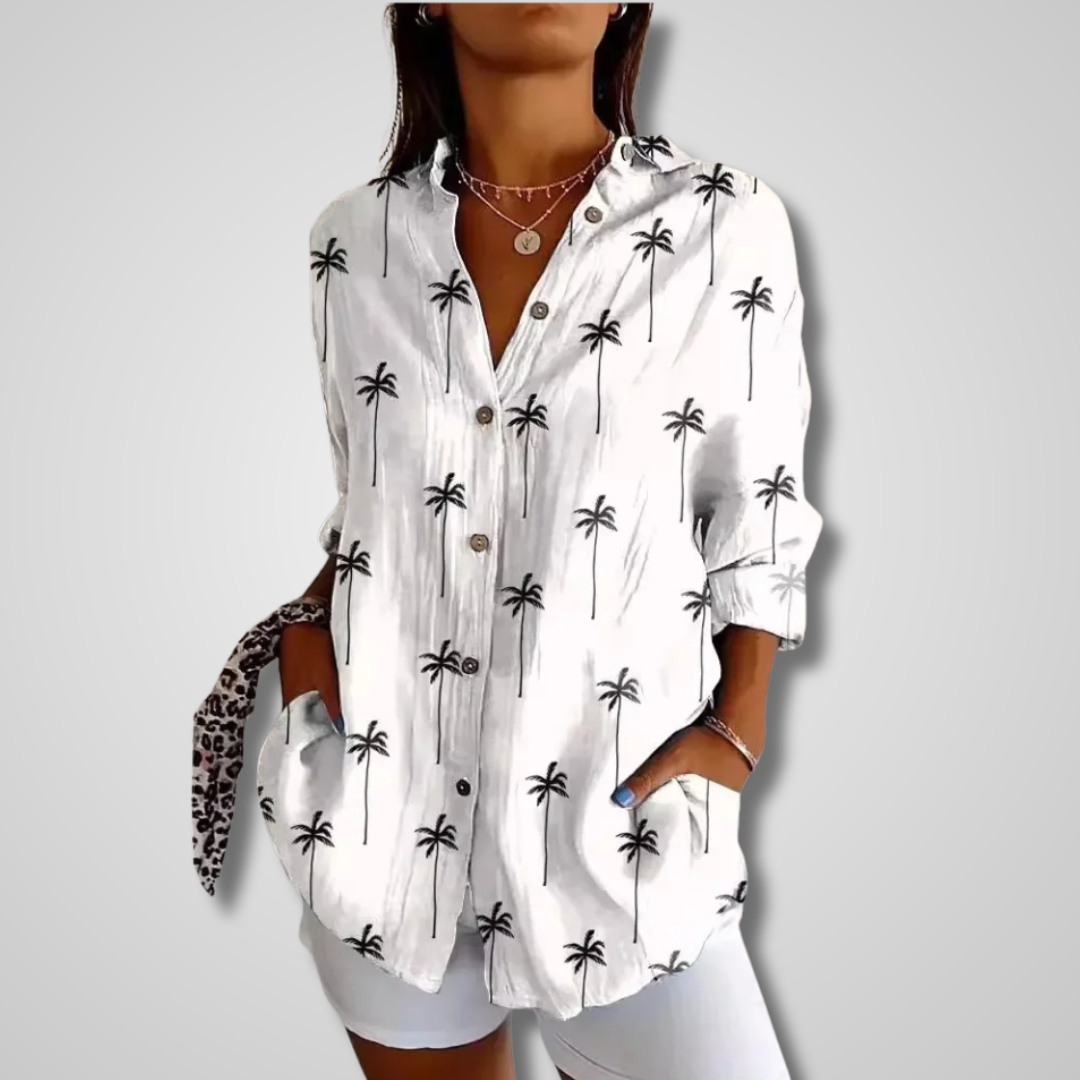 Isolde Vintage Print Relaxed Summer Shirt