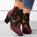 Women’s White Lace Heels with Floral Detail