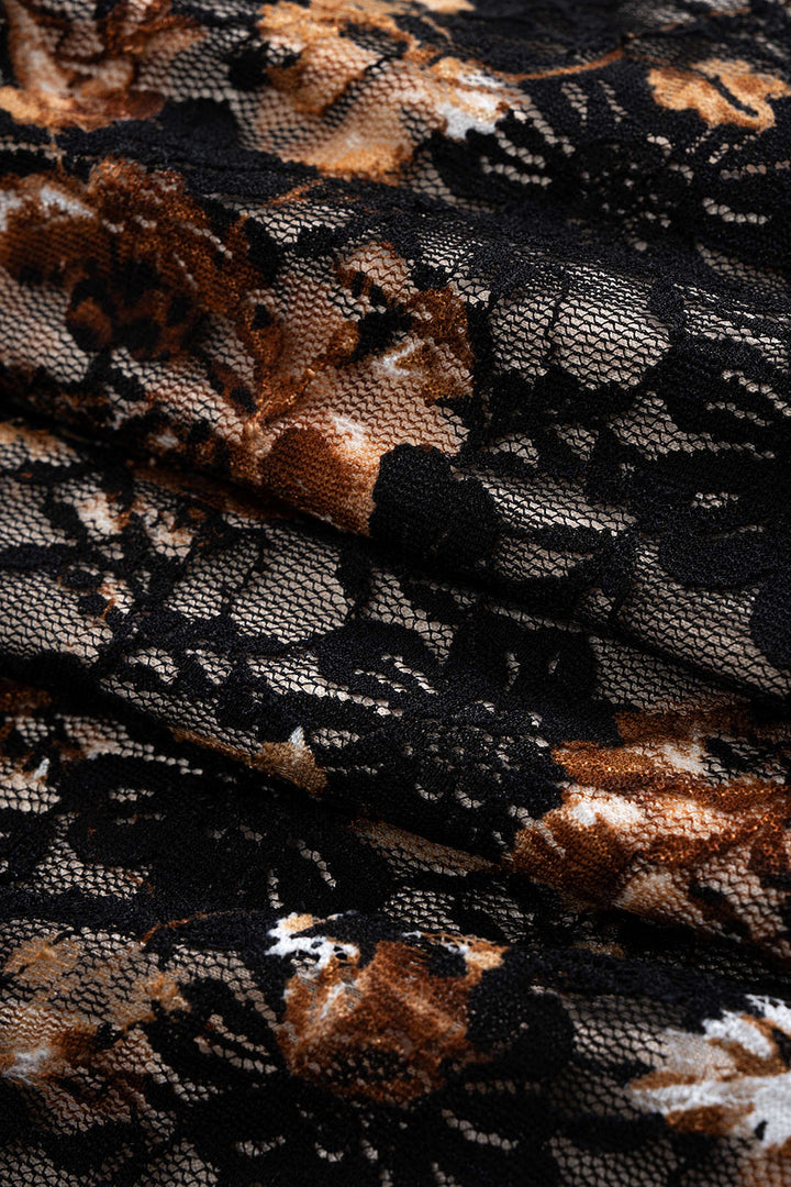 Evelina Floral Lace Patchwork Maxi Dress