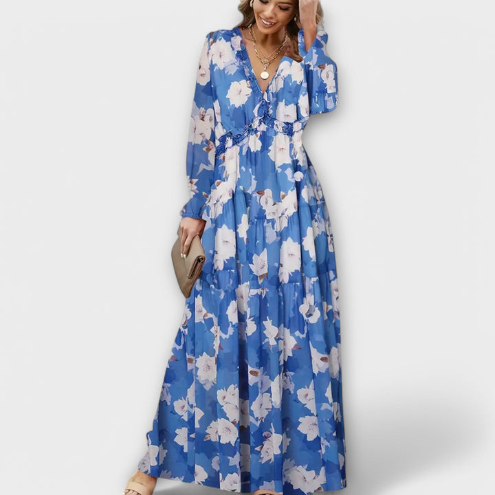 Wilma Floral V-Neck Maxi Dress