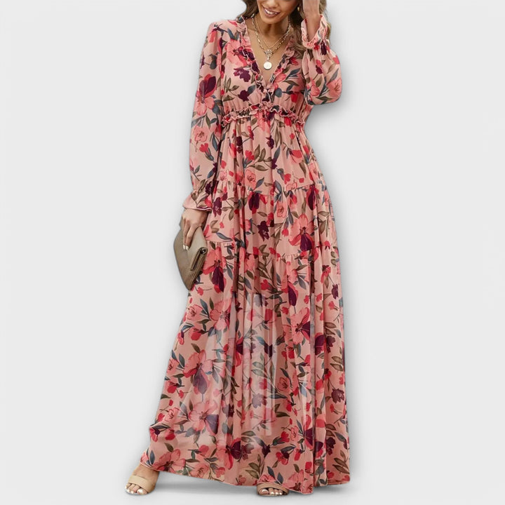 Wilma Floral V-Neck Maxi Dress