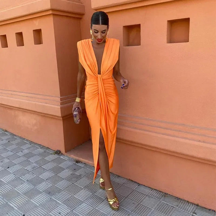 Darcy Elegant Pleated Maxi Dress