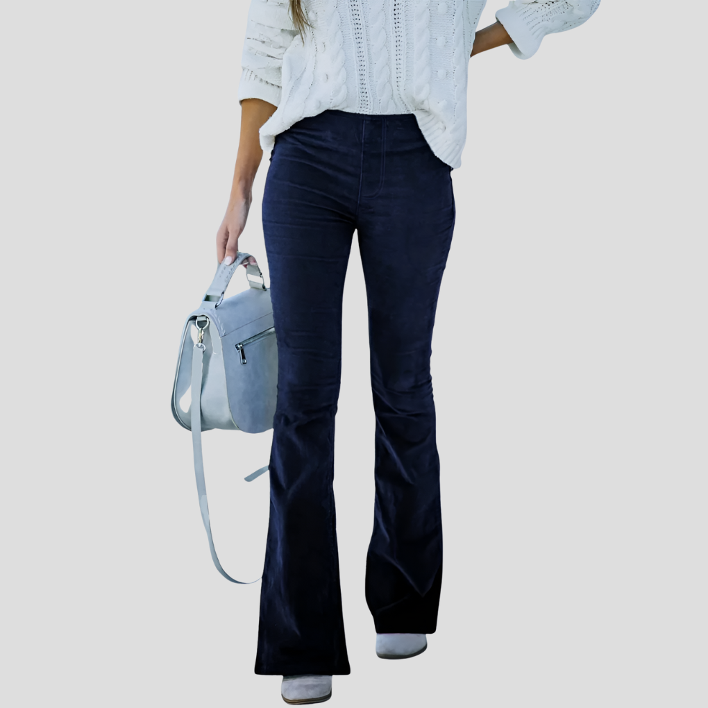 Women’s High-Waist Vintage Corduroy Flare Pants