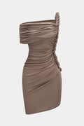 Seraphina Ruched Twist Knot Mini Dress