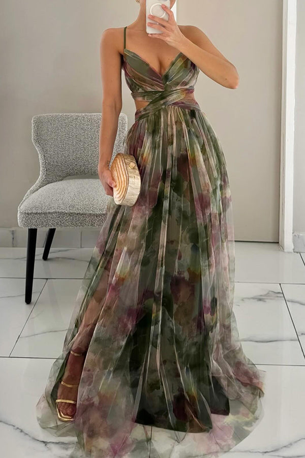 Cindy Beautiful Floral Print Maxi Dress