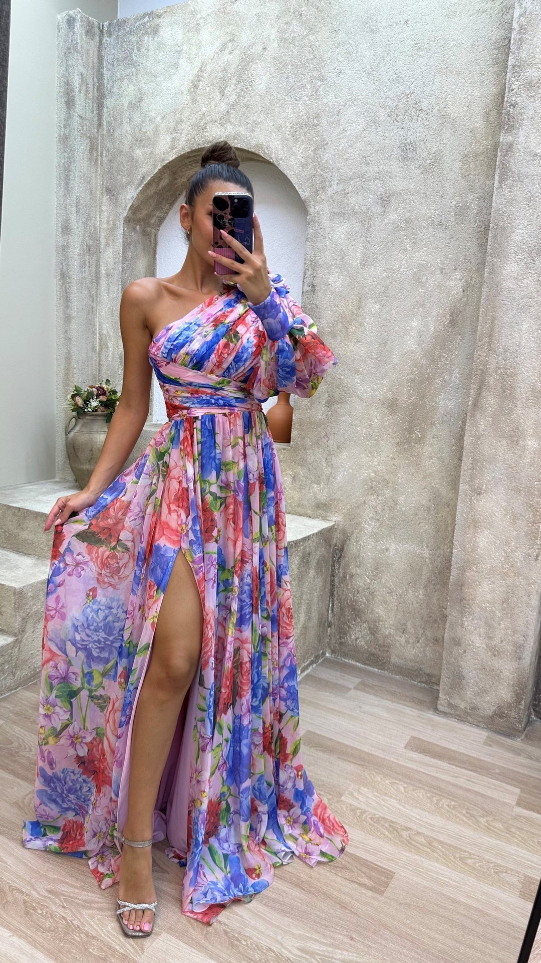 Isadora Elegant Flowy One-Shoulder Dress for Summer Events