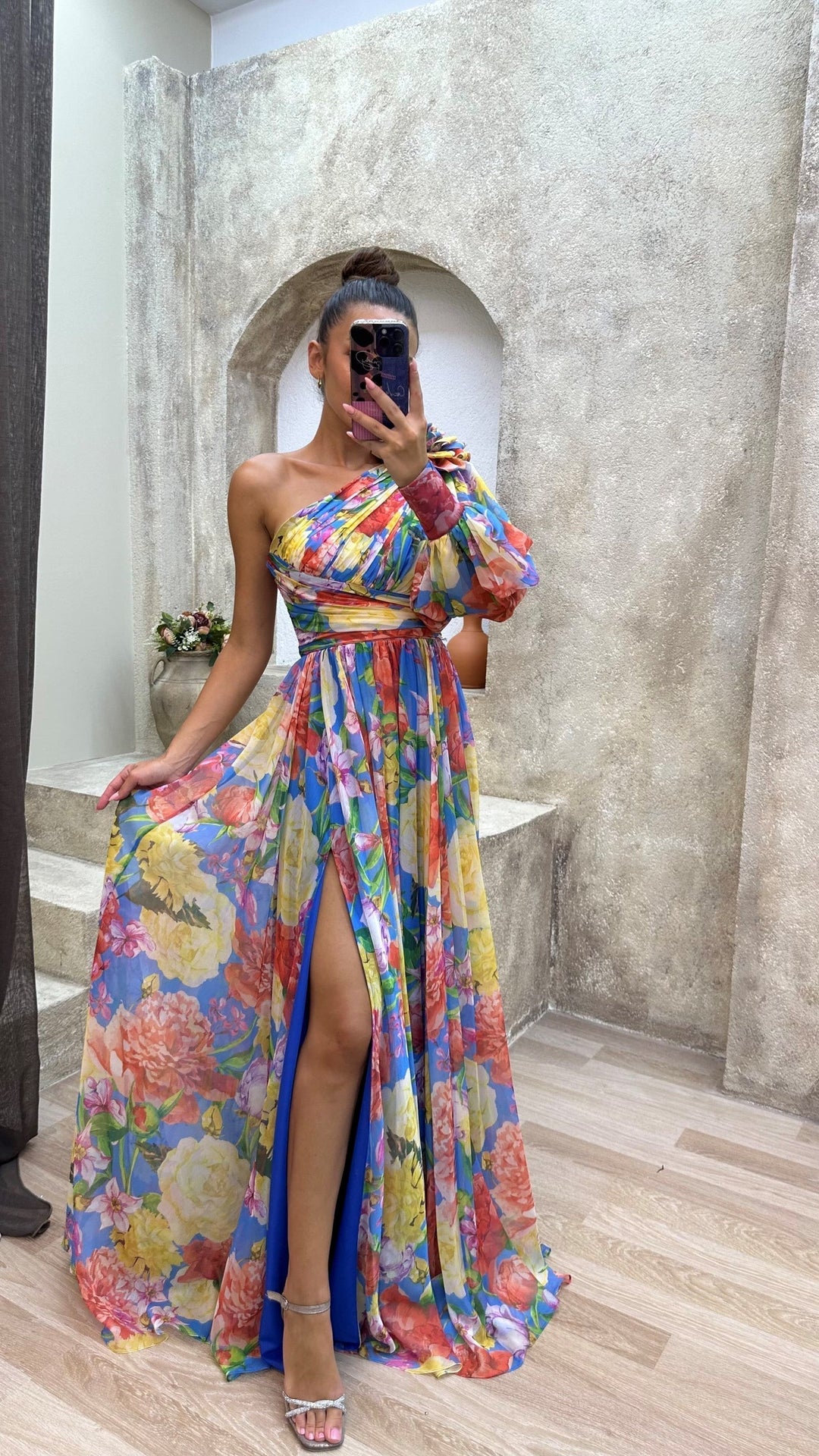 Isadora Elegant Flowy One-Shoulder Dress for Summer Events