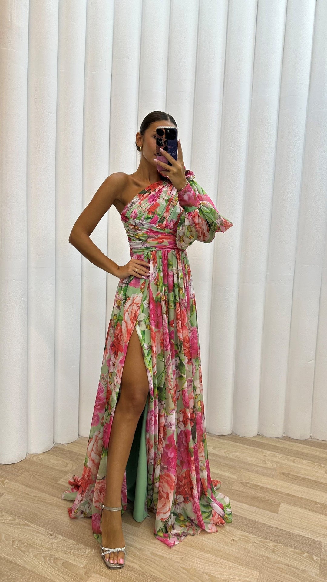 Isadora Elegant Flowy One-Shoulder Dress for Summer Events