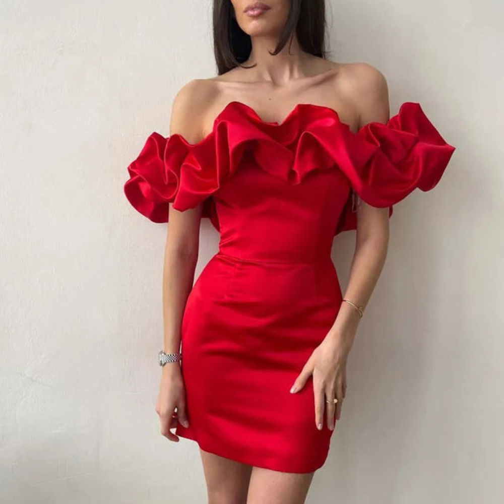 Sarah Ruffle Mini Dress for Wedding Guests