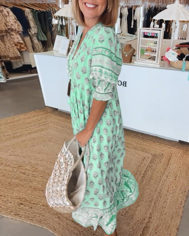 Mana Floral V-Neck Dress