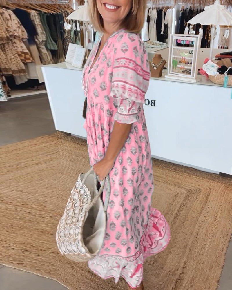 Mana Floral V-Neck Dress