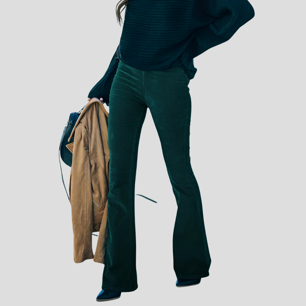 Women’s High-Waist Vintage Corduroy Flare Pants