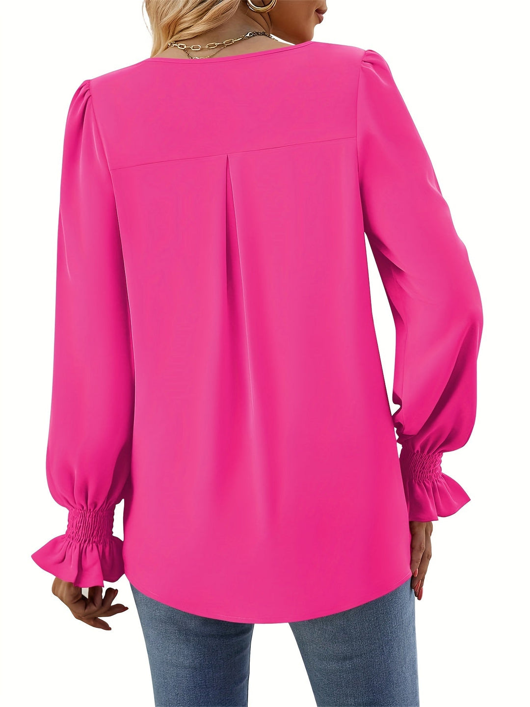 Celestine Loose V Neck Elegant Blouse