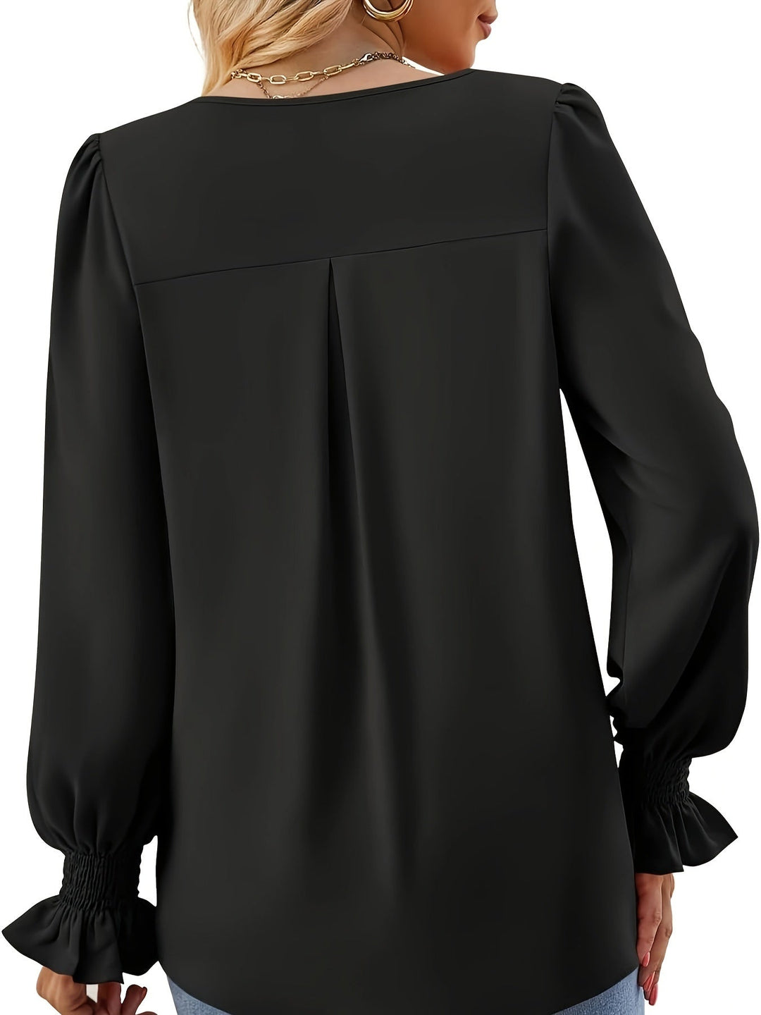 Celestine Loose V Neck Elegant Blouse