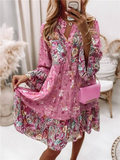 Boho Floral Print Dress with Flowy Fit