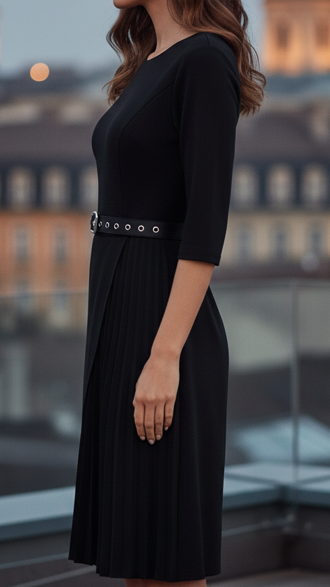 Katharina Belted Long Sleeve Spring Midi Dress