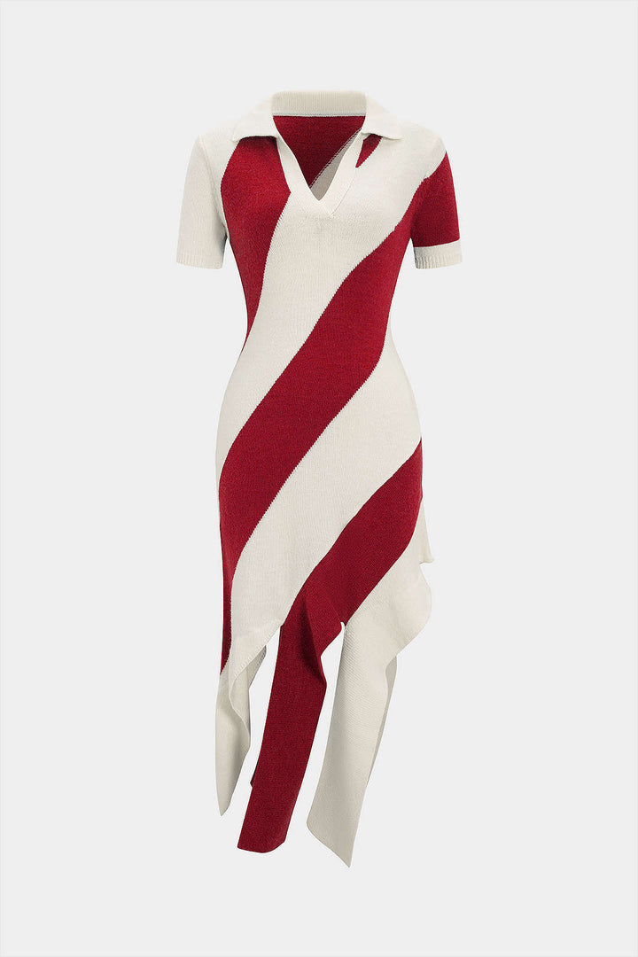Mirella Contrast Knit Polo Dress