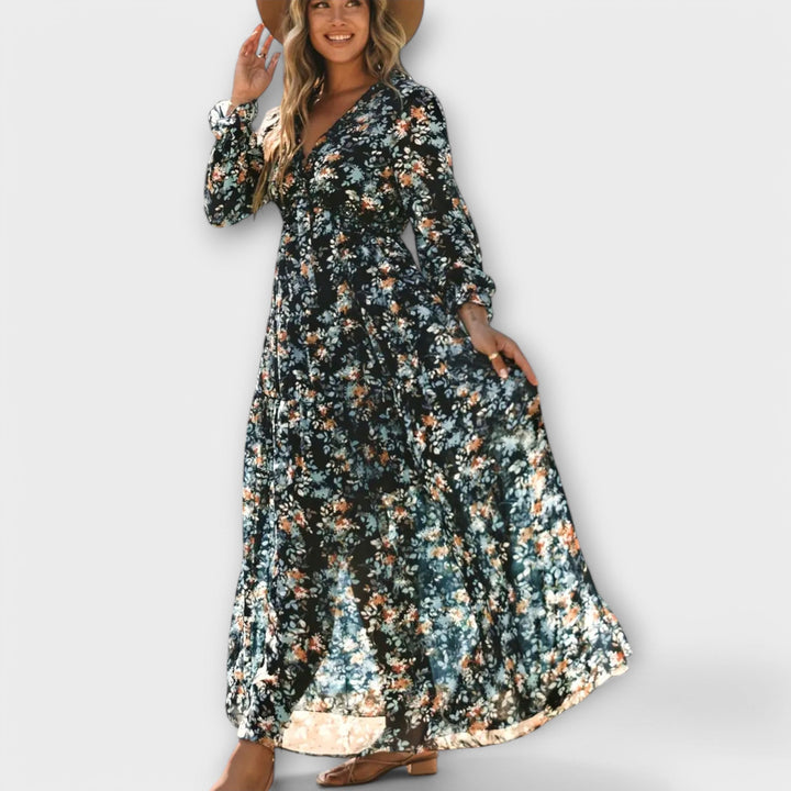 Wilma Floral V-Neck Maxi Dress