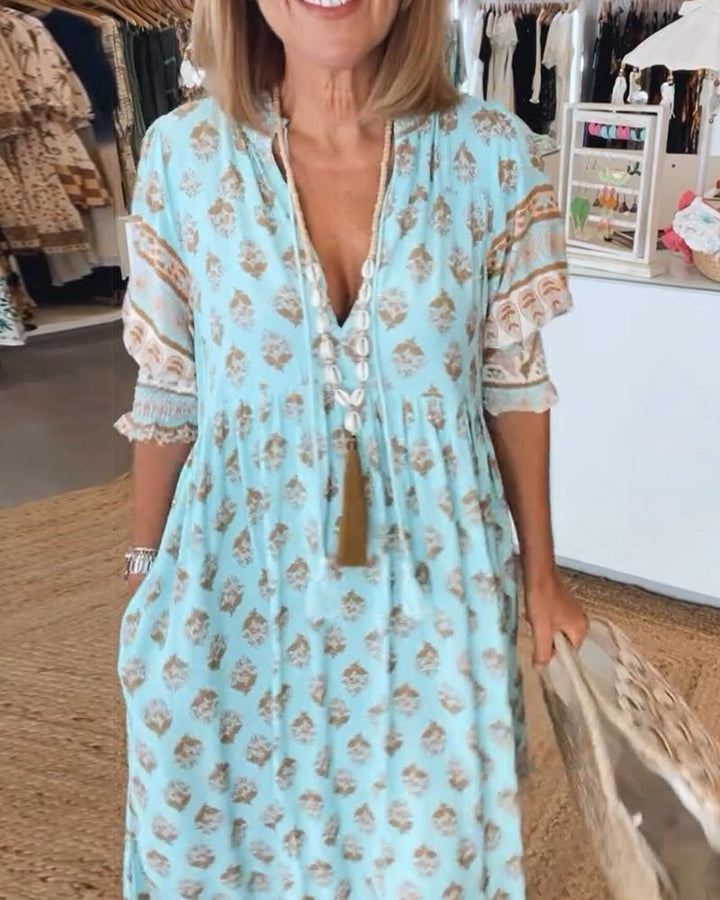 Mana Floral V-Neck Dress
