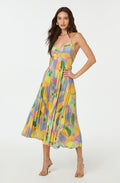 Lisa Pleated Floral Print Maxi Dress