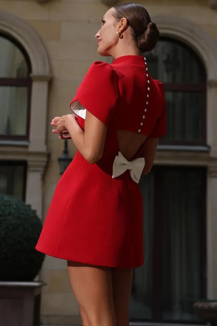 Vivienne Puff Sleeve Cocktail Mini Dress