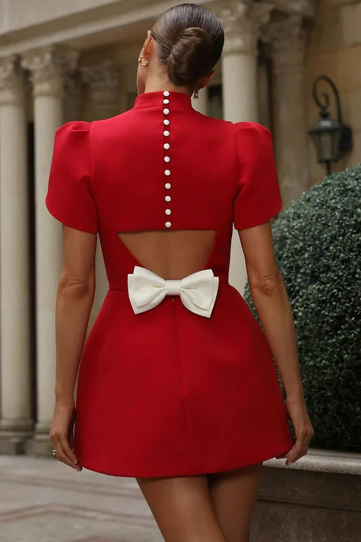 Vivienne Puff Sleeve Cocktail Mini Dress