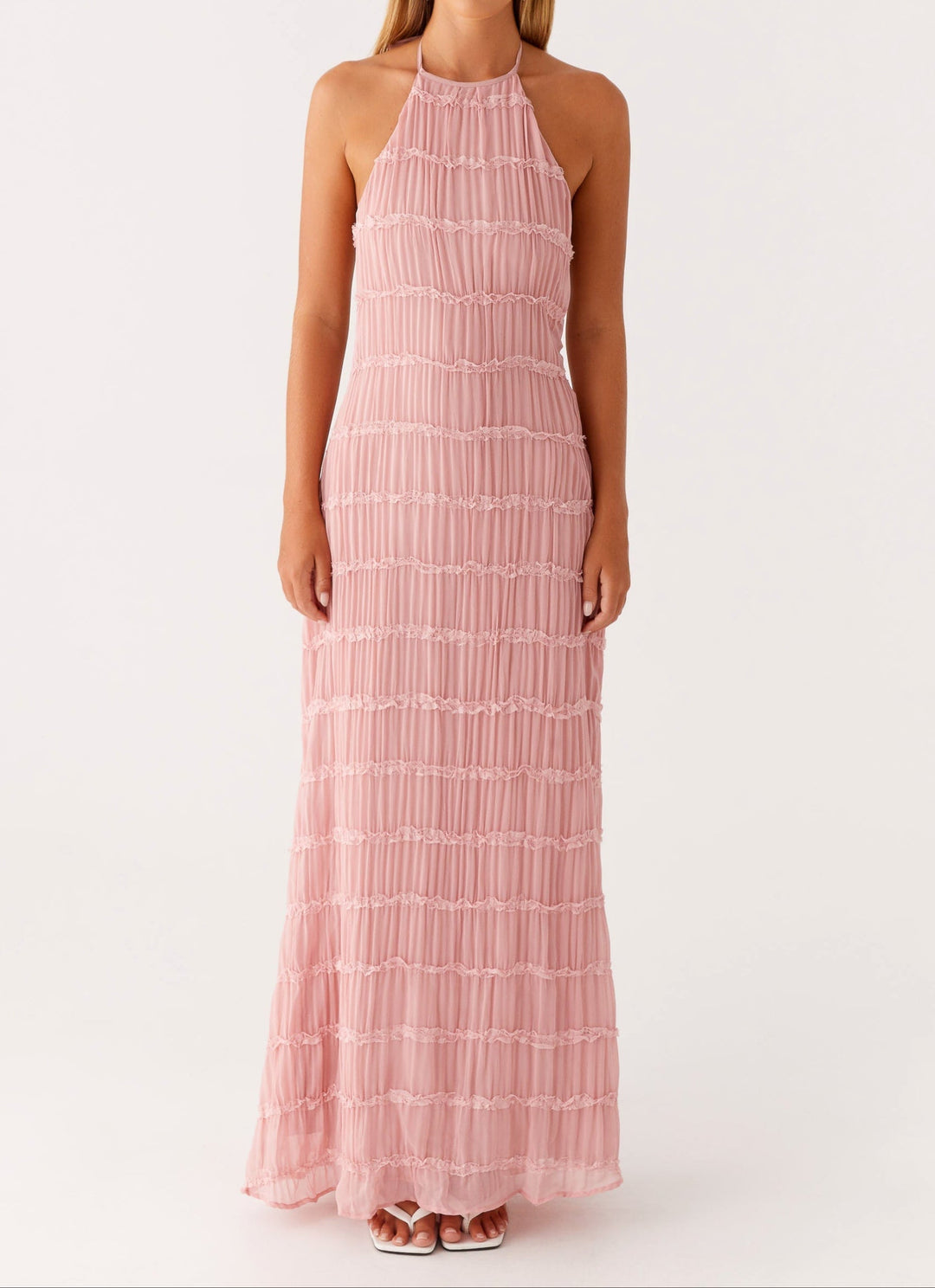 Selene Textured Halter Maxi Dress