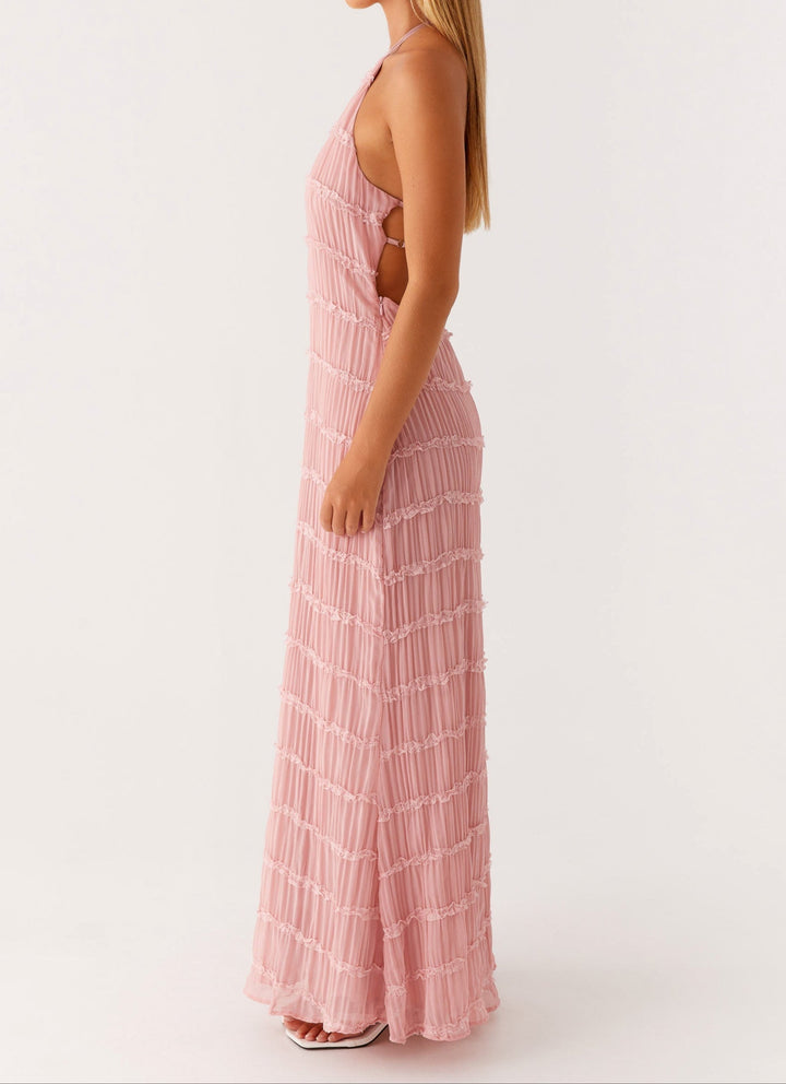 Selene Textured Halter Maxi Dress