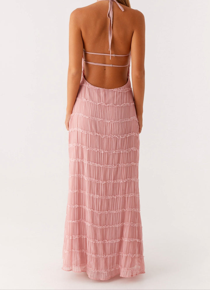 Selene Textured Halter Maxi Dress